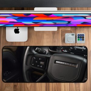 Defender digital dashboard printed desk mat.