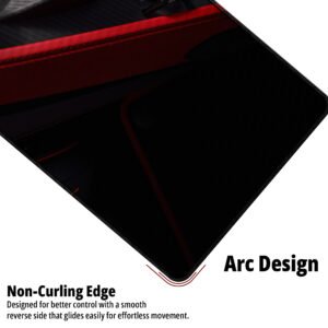 Lamborghini Red Start Console desk mat — black, red and carbon design, available in M, L, XL and XXL sizes.