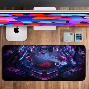 ROG Neon Circuit desk mat with RGB motherboard design – premium extended gaming mouse pad (800×330×3 mm) for gamers and PC enthusiasts.
