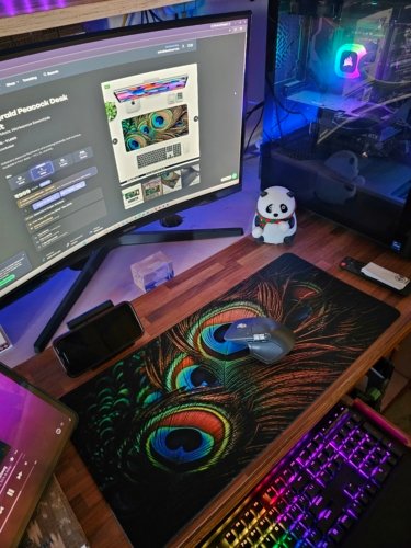 Emerald Peacock Desk Mat photo review