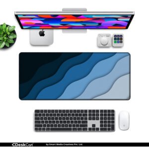 Azure Waves Desk Mat desk mat — blue gradient waves design, available in M, L, XL and XXL sizes.
