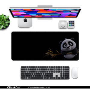 Bamboo Buddy desk mat — black with green bamboo design, available in M, L, XL and XXL sizes.