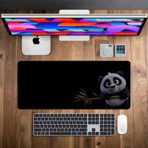 Bamboo Buddy desk mat — black with green bamboo design, available in M, L, XL and XXL sizes.