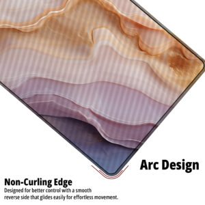 Blush Marble Veins desk mat — blush, blue and peach design, available in M, L, XL and XXL sizes.