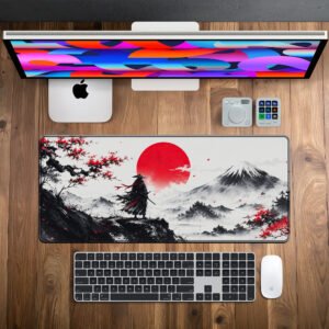 Crimson Ronin Desk Mat desk mat — black, white and crimson red design, available in M, L, XL and XXL sizes.