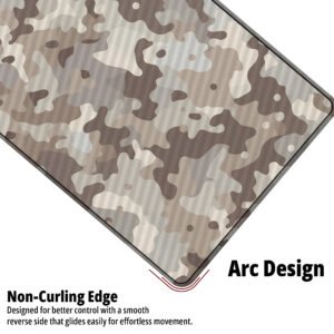 Desert Storm Camo desk mat — sand, stone and warm grey design, available in M, L, XL and XXL sizes.