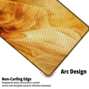 Golden Desert Veil desk mat — golden amber and cream design, available in M, L, XL and XXL sizes.