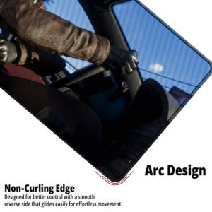 Highway Pursuit desk mat — warm cinematic amber design, available in M, L, XL and XXL sizes.