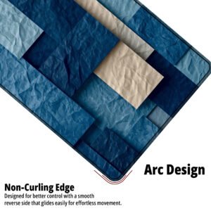 Indigo Paper Blocks desk mat — navy, denim blue and cream design, available in M, L, XL and XXL sizes.