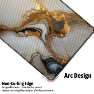 Ivory Gold Marble desk mat — ivory, white and gold design, available in M, L, XL and XXL sizes.