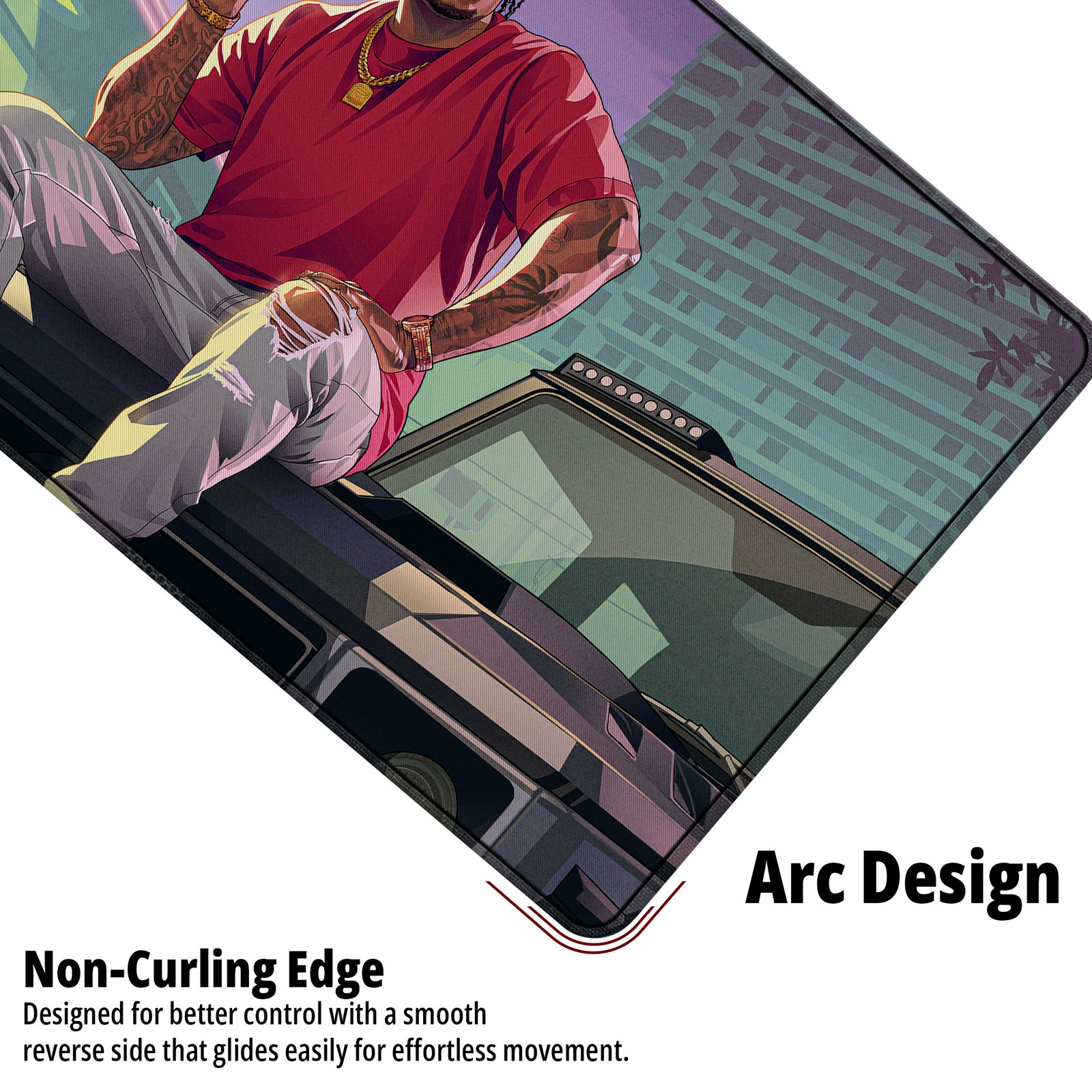 Neon Kingpin desk mat — neon purple and pink design, available in M, L, XL and XXL sizes. Neon Kingpin desk mat — neon purple and pink design, available in M, L, XL and XXL sizes.