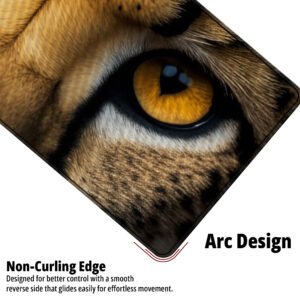 Predator Focus desk mat — amber and tan design, available in M, L, XL and XXL sizes.