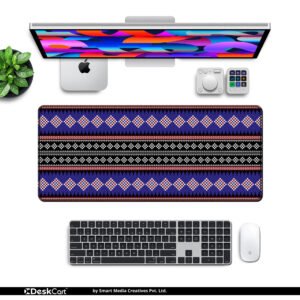 Sambalpuri Royal Blue Desk Mat desk mat — royal blue and white design, available in M, L, XL and XXL sizes.
