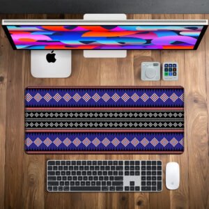Sambalpuri Royal Blue Desk Mat desk mat — royal blue and white design, available in M, L, XL and XXL sizes.