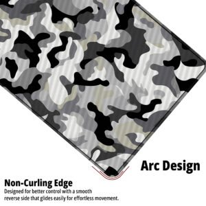 Urban Shadow Camo desk mat — black, graphite grey and white design, available in M, L, XL and XXL sizes.