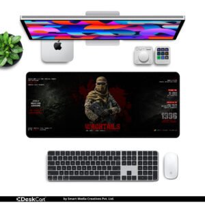Waghnakh Legacy desk mat — black, deep red and olive design, available in M, L, XL and XXL sizes.