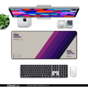 Ascend Plum Desk Mat — stone grey, plum and deep navy design, available in M, L, XL and XXL sizes.