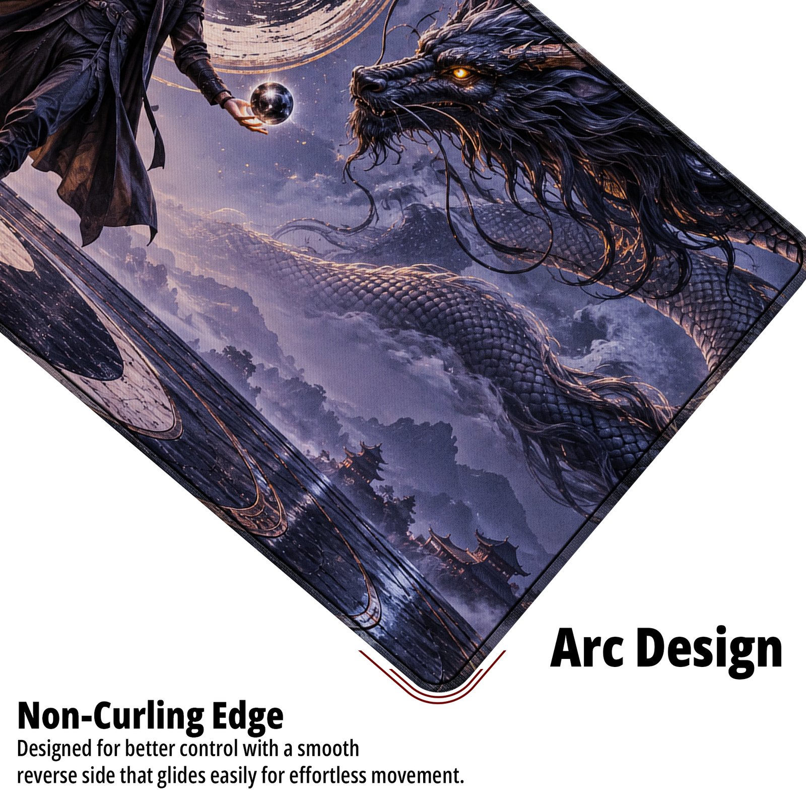 Dragon Balance Desk Mat — radiant gold, deep shadow and mist grey design, available in M, L and XL sizes. Dragon Balance Desk Mat — radiant gold, deep shadow and mist grey design, available in M, L and XL sizes.