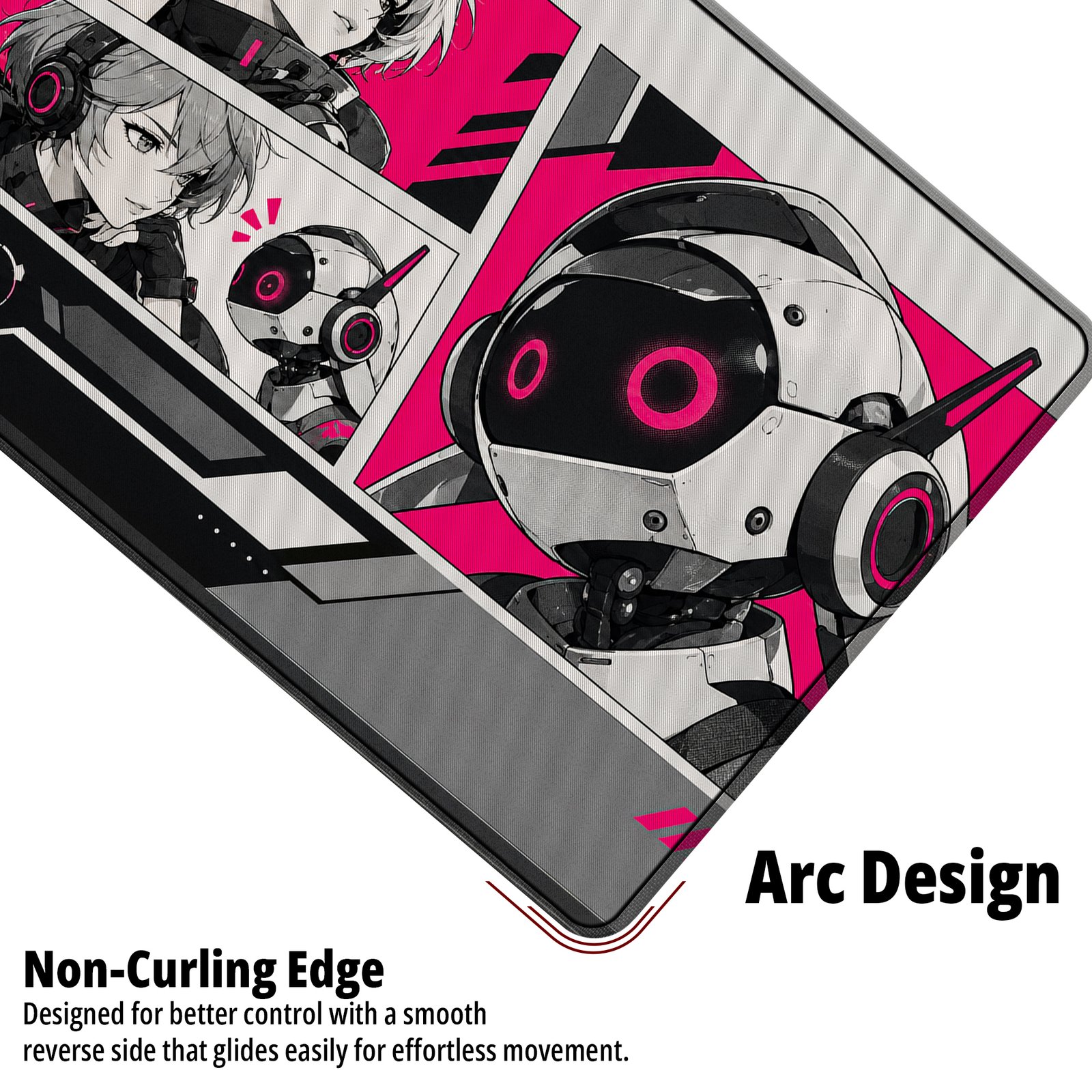 Neon Signal Desk Mat — hot pink, monochrome grey and black design, available in M, L and XL sizes. Neon Signal Desk Mat — hot pink, monochrome grey and black design, available in M, L and XL sizes.