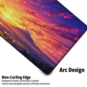 Samurai Sunset Desk Mat — sunset violet, amber and sakura pink design, available in M, L and XL sizes.