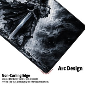 Shadow Knight Desk Mat — monochrome black, grey and white design, available in M, L and XL sizes.