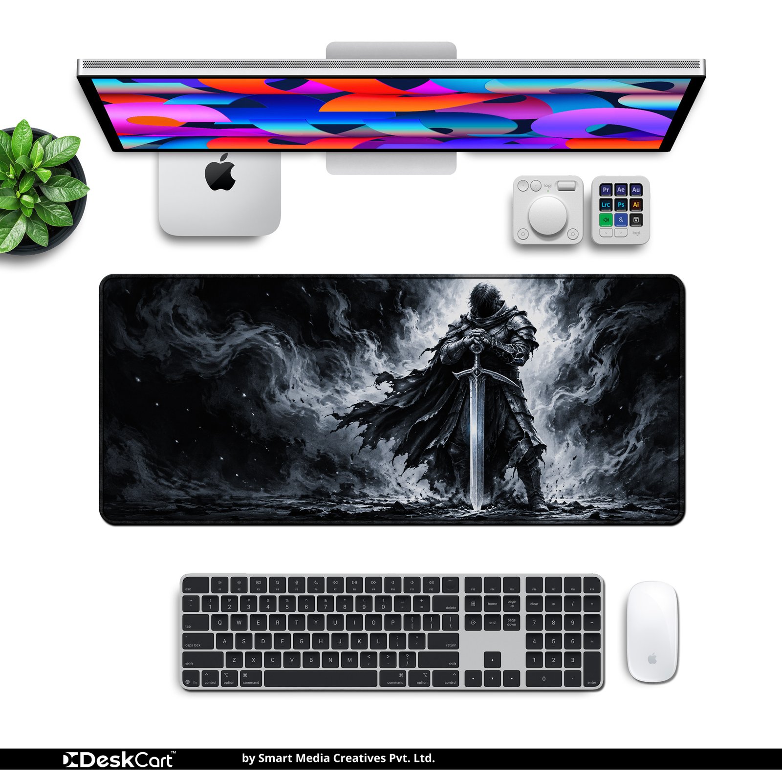 Shadow Knight Desk Mat — monochrome black, grey and white design, available in M, L and XL sizes. Shadow Knight Desk Mat — monochrome black, grey and white design, available in M, L and XL sizes.