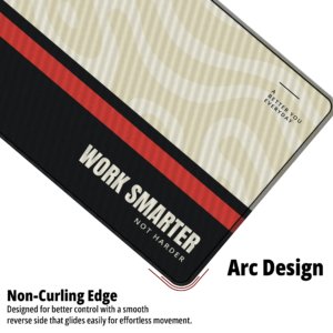 Swirl Motion Classic Desk Mat — warm sand, maroon and black design, available in M, L, XL and XXL sizes.