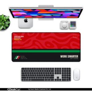 Swirl Motion Crimson Desk Mat — crimson red, forest green and black design, available in M, L, XL and XXL sizes.