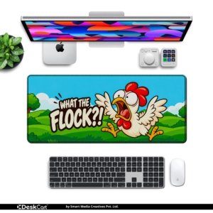 What the Flock Desk Mat with keyboard and mouse on a desk